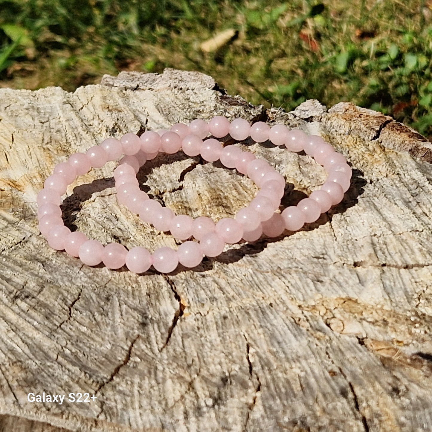 Bracciale 6mm quarzo rosa pietra naturale