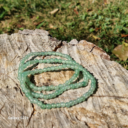 Bracciale 4 mm avventurina verde pietra naturale