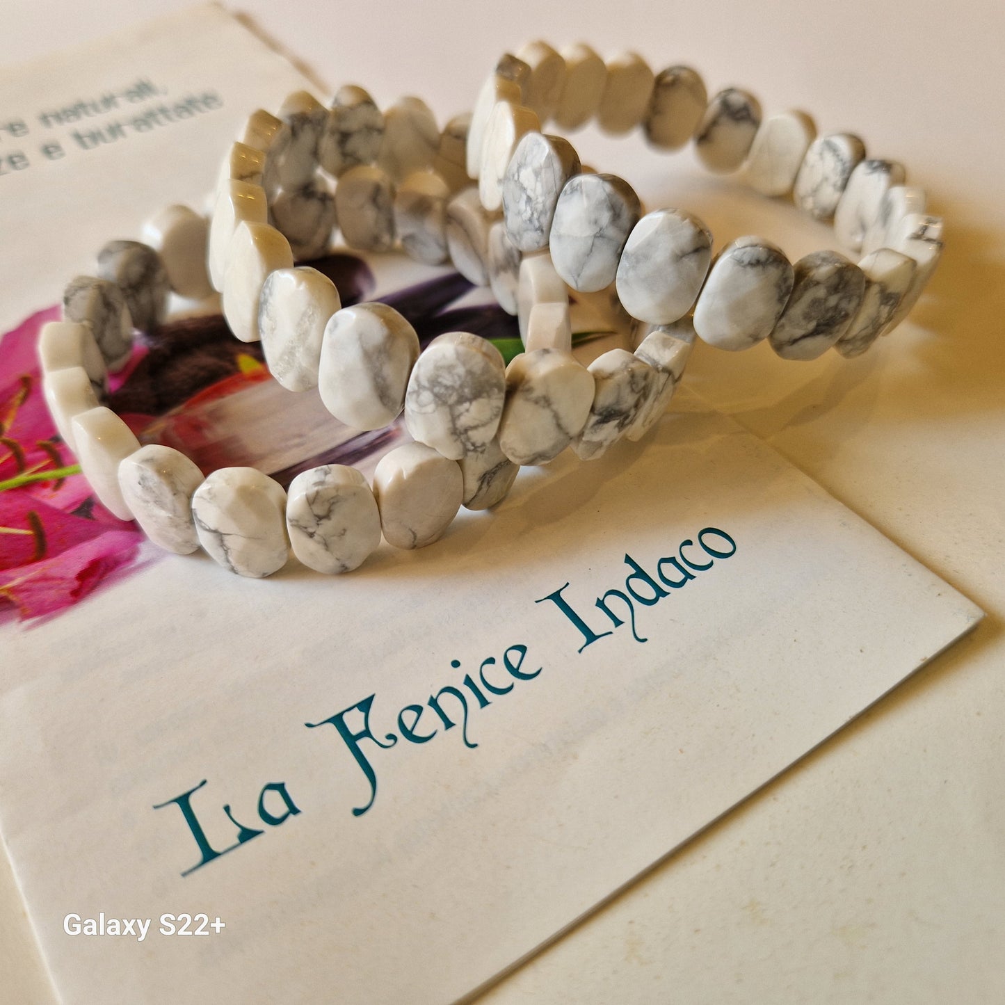 Bracciale fascia 2 cm magnesite pietra naturale