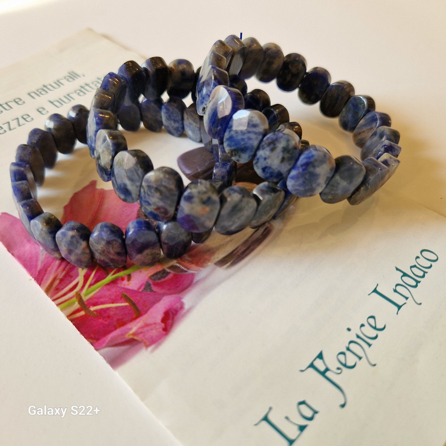 Bracciale fascia 2 cm sodalite pietra naturale