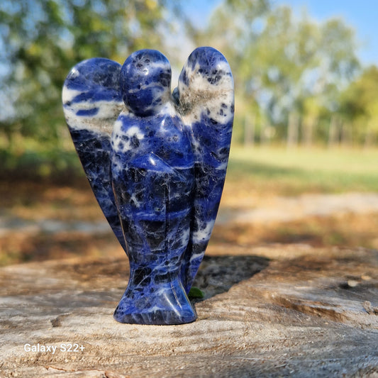 Angelo in pietra naturale sodalite