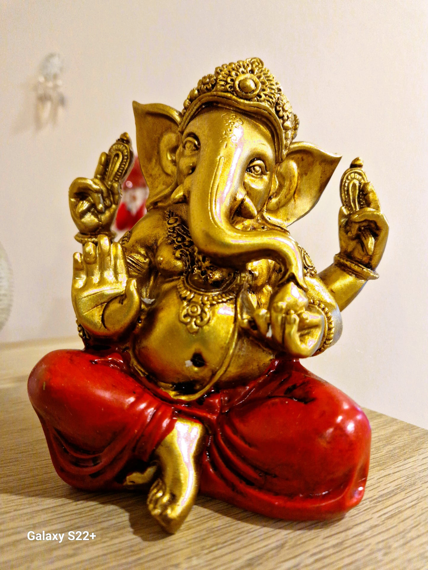 Statua Ganesh oro/rosso