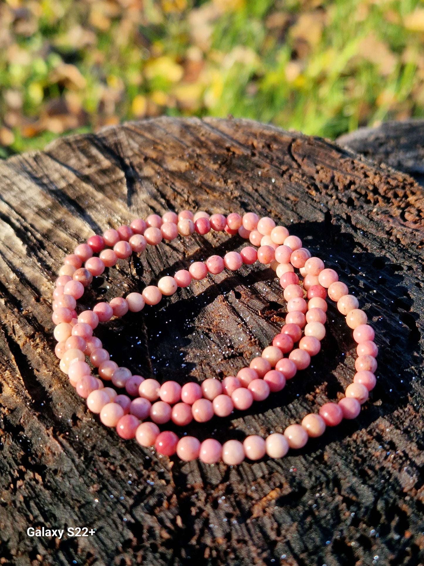 Bracciale 4mm rodonite pietra naturale