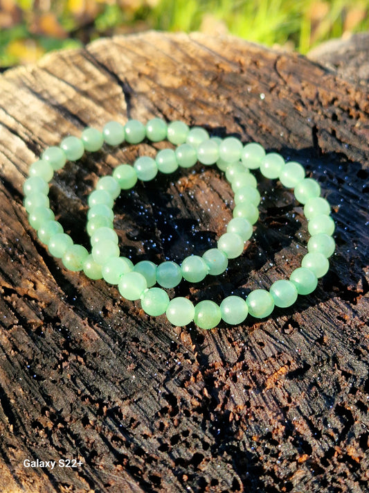 Bracciale 6mm avventurina verde pietra naturale