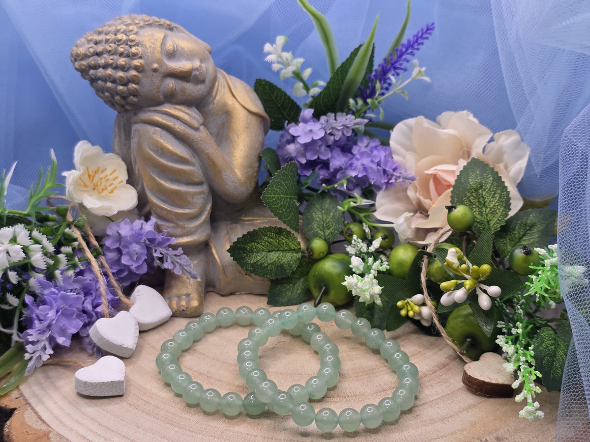 Bracciale 8 mm avventurina verde pietra naturale