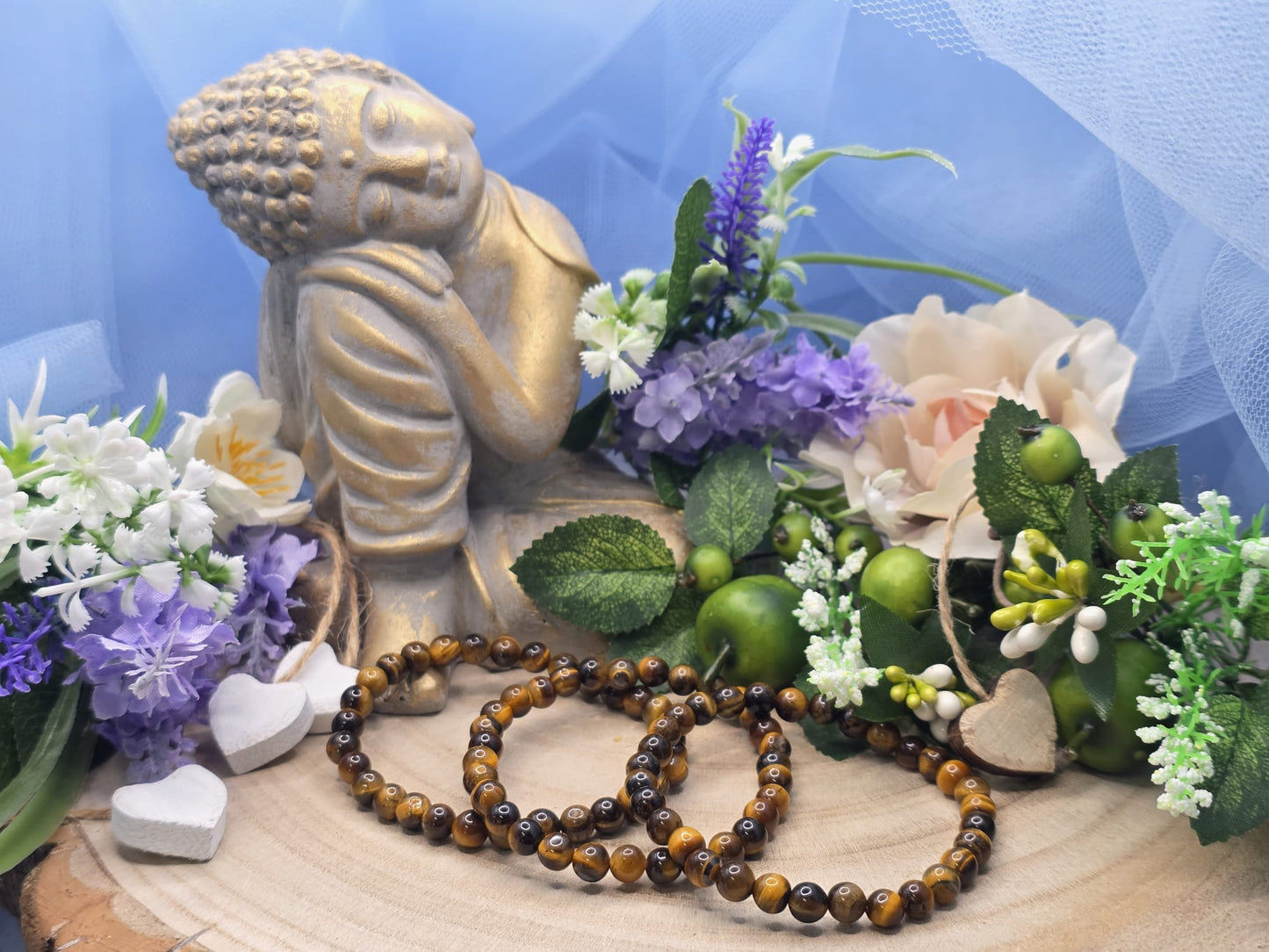 Bracciale 6mm occhio di tigre naturale
