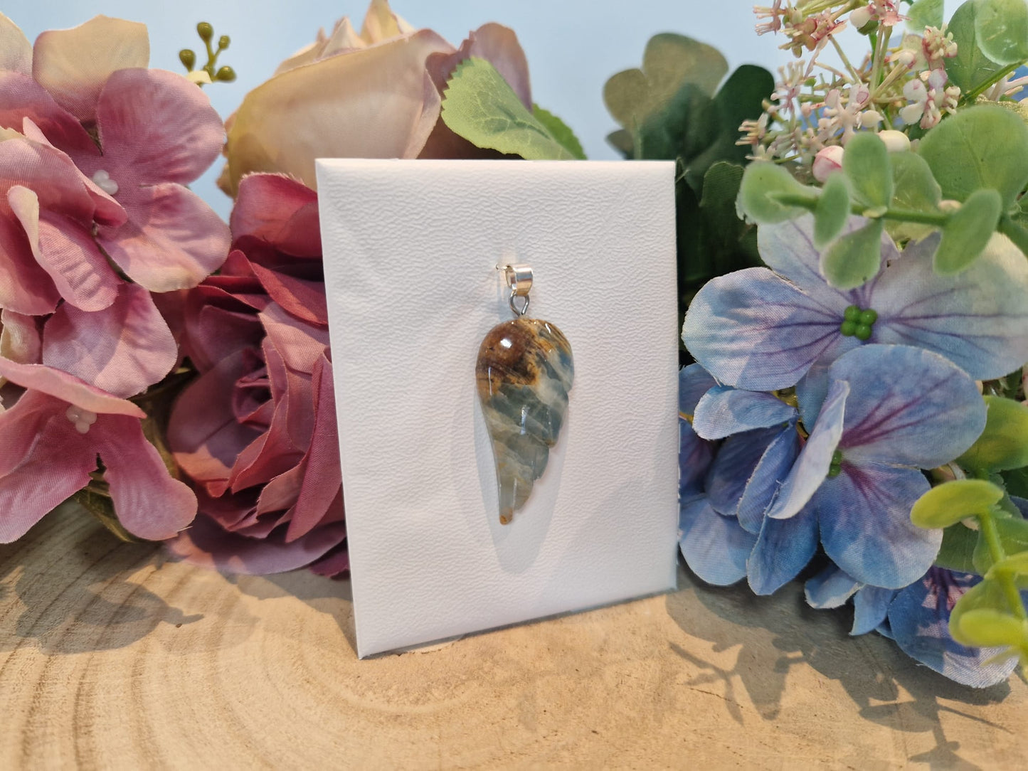 Ciondolo aluccia Onice Blu pietra naturale