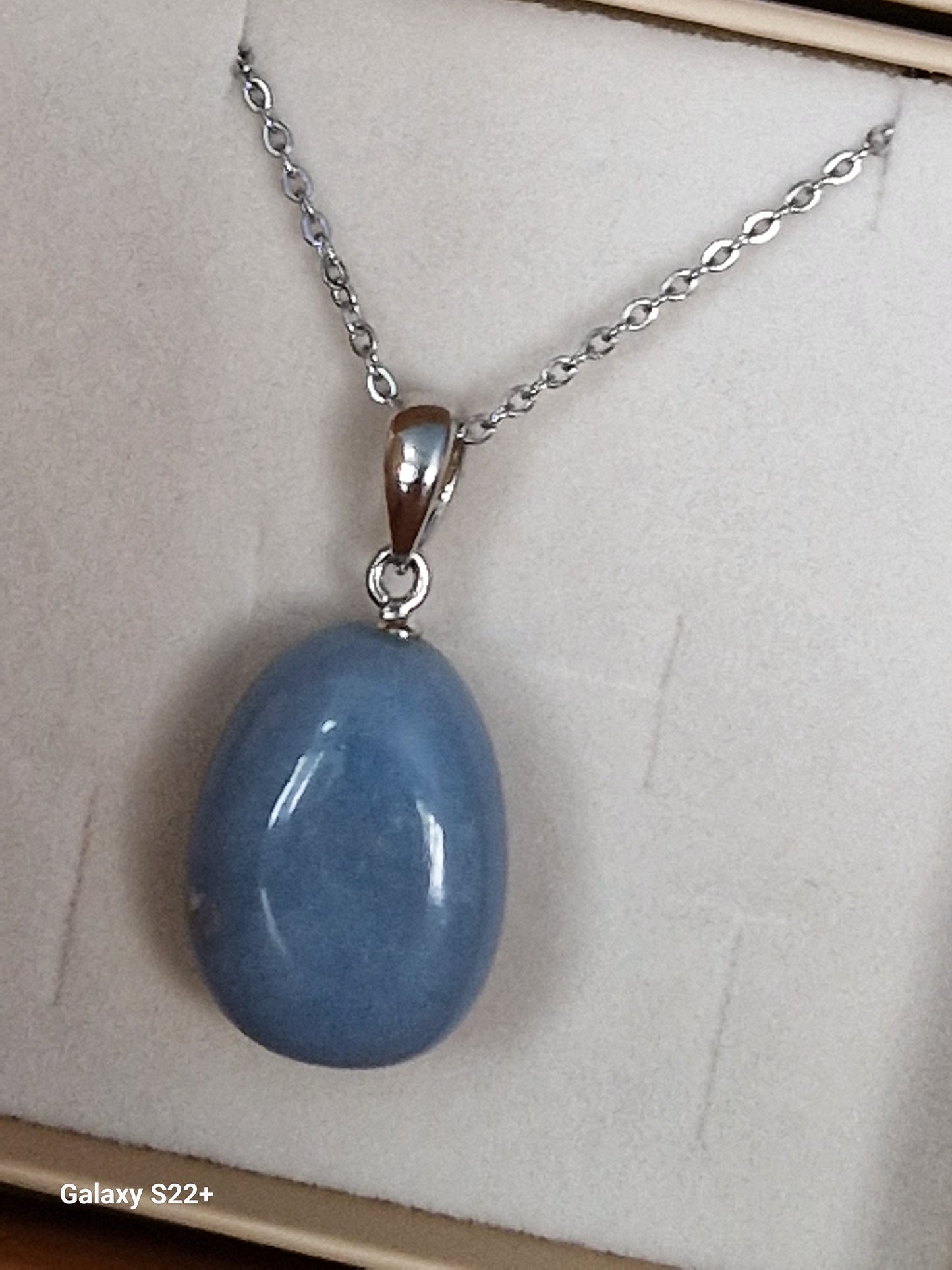 Ciondolo burattato angelite pietra naturale