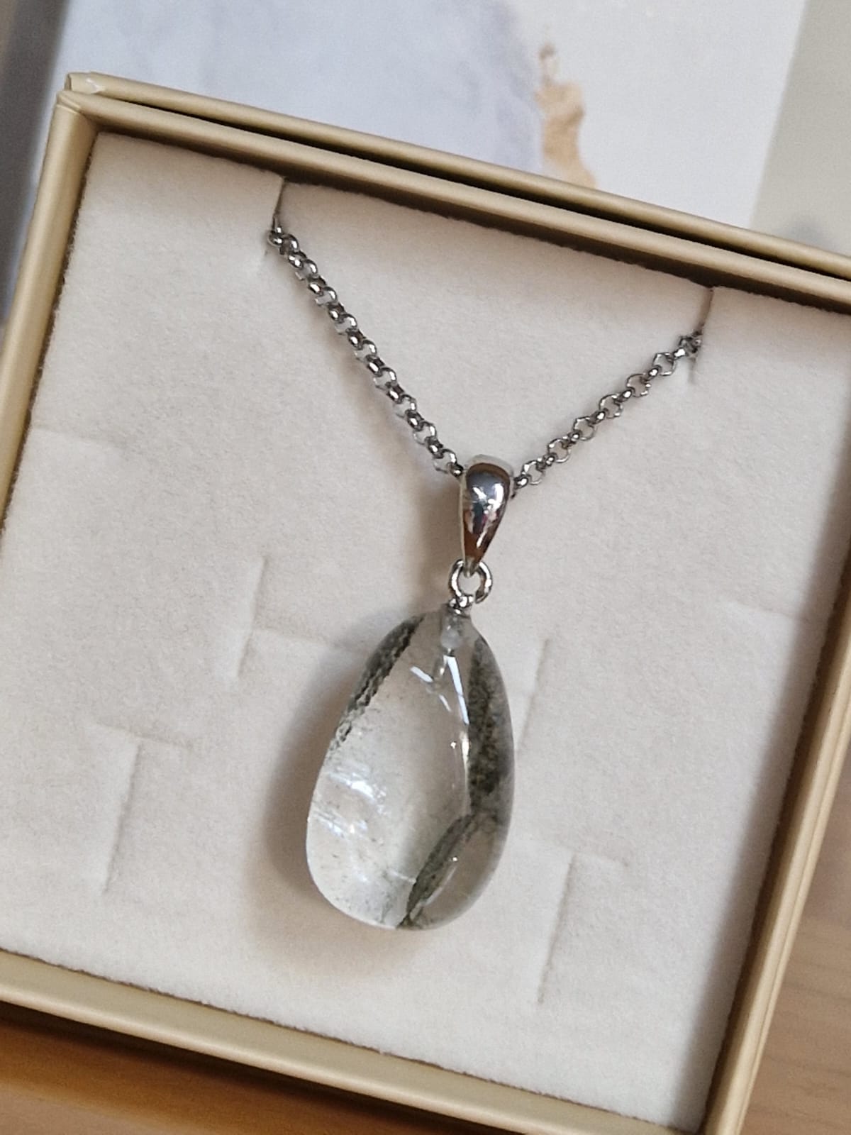 Ciondolo burattato lodolite pietra naturale