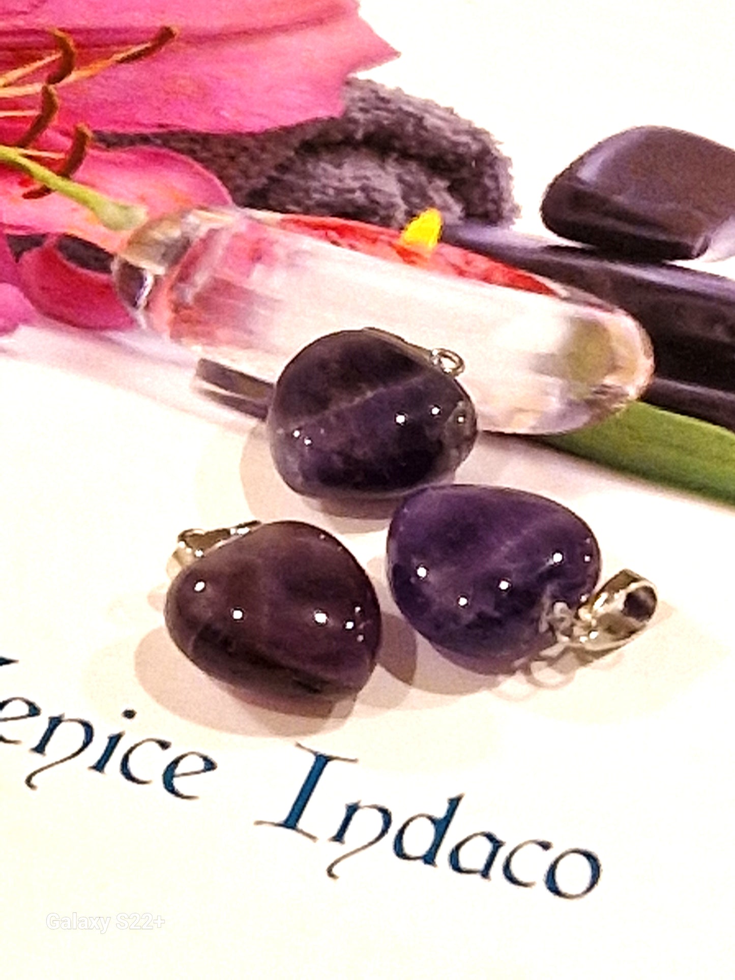 Ciondolo cuoricino ametista pietra naturale