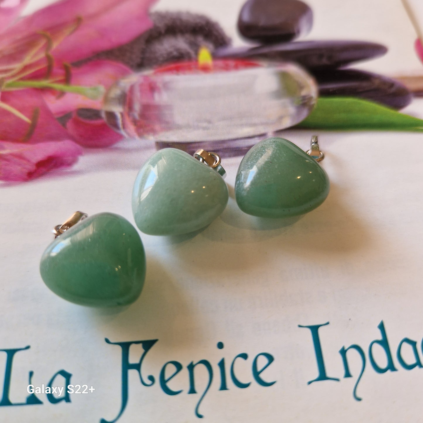 Ciondolo cuoricino avventurina verde