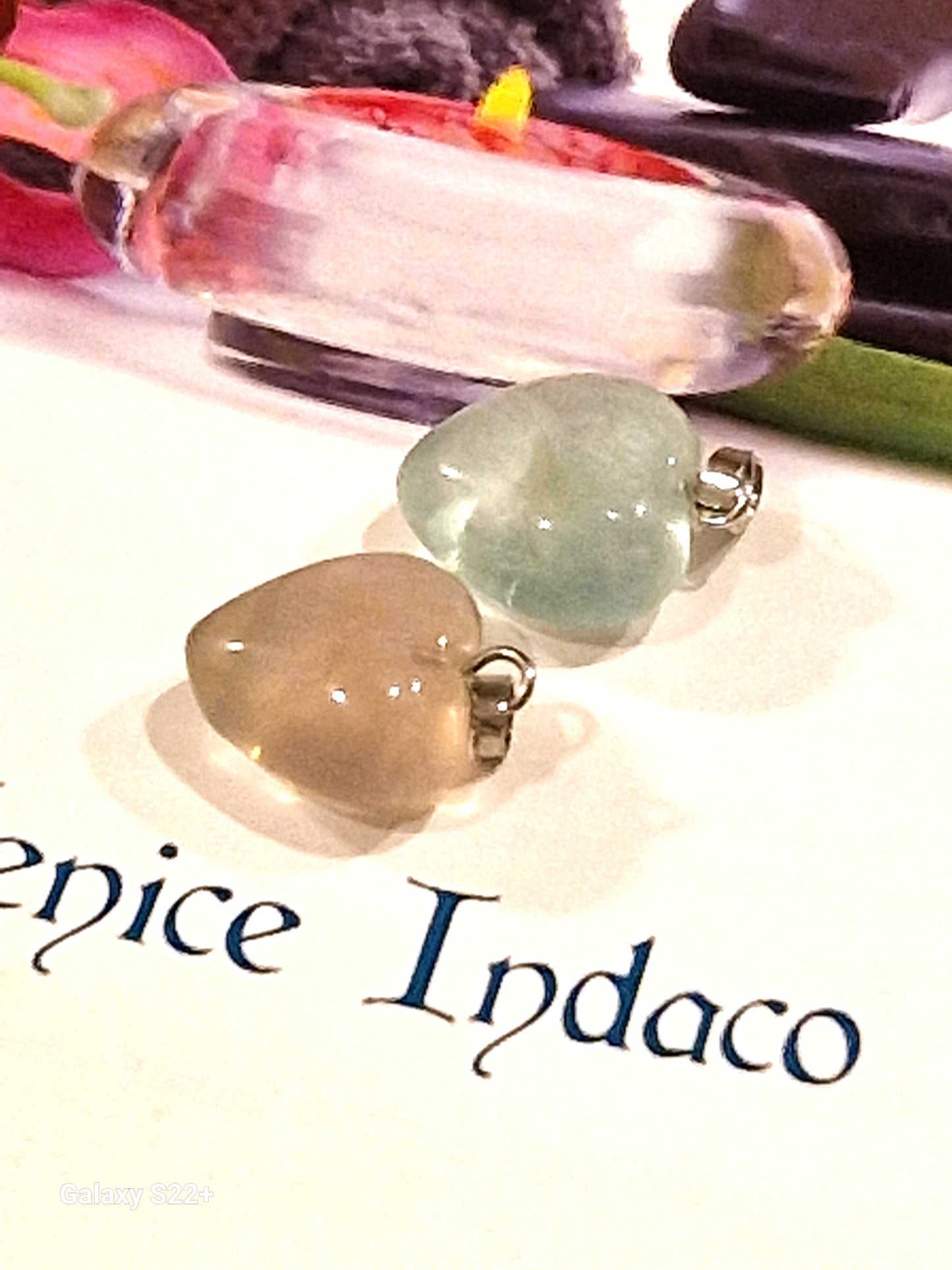 Ciondolo cuoricino fluorite pietra naturale