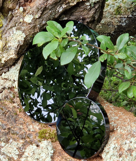 Specchio in ossidiana nera naturale