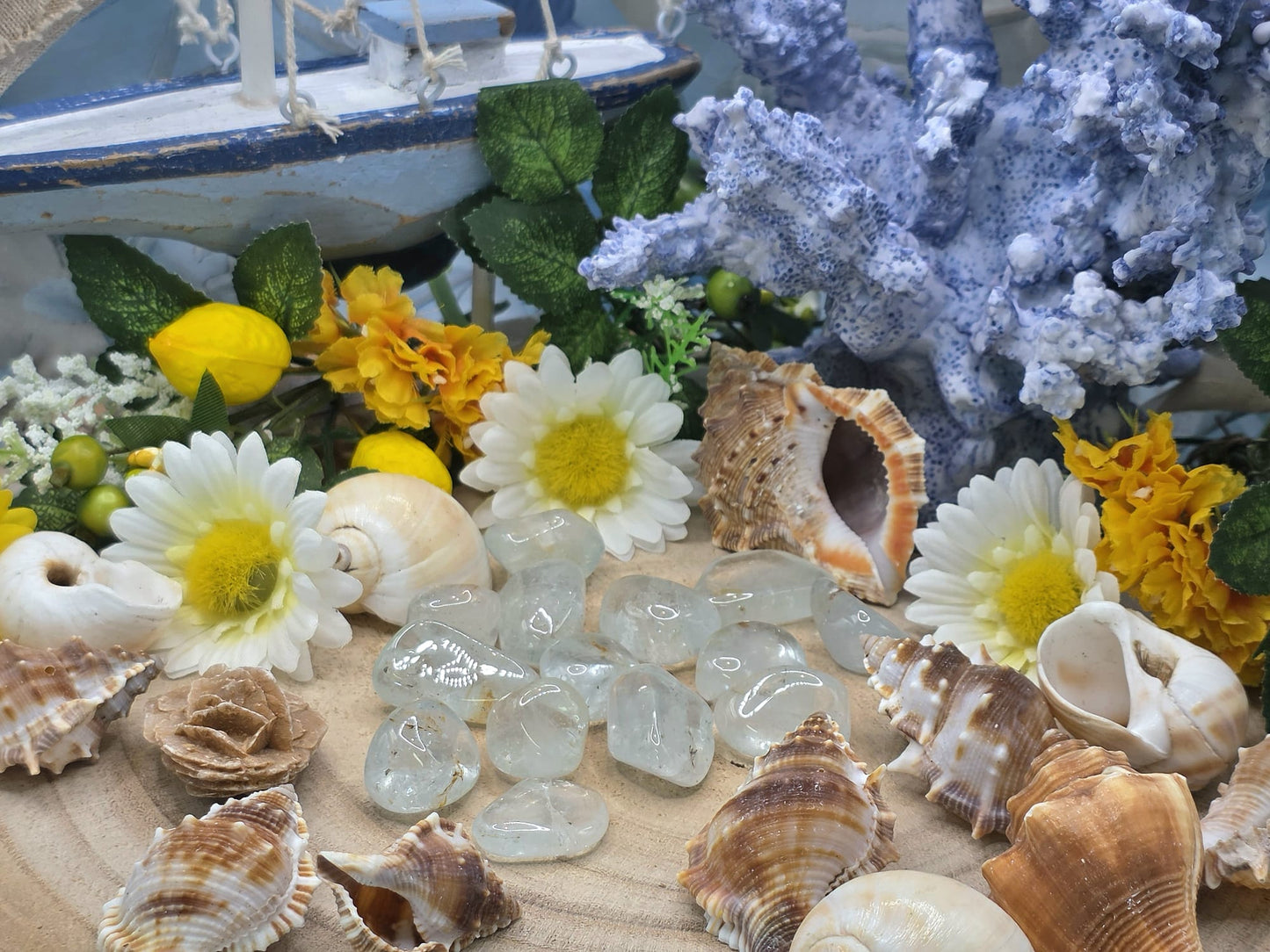 Topazio azzurro pietra naturale burattata
