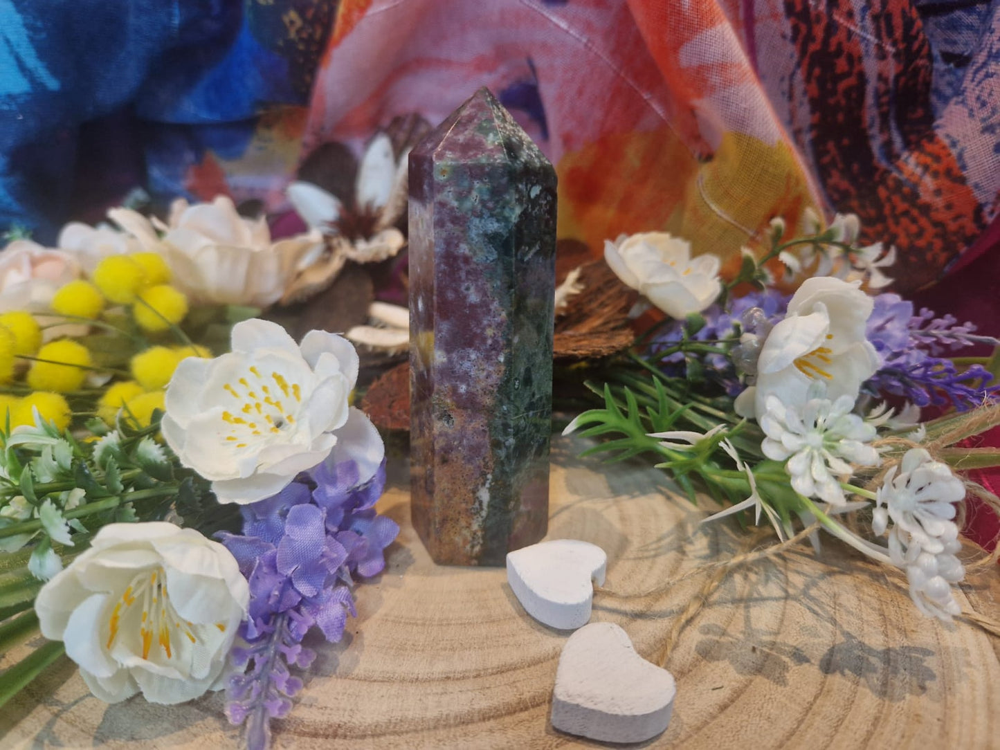 Torre diaspro oceano 10 cm pietra naturale