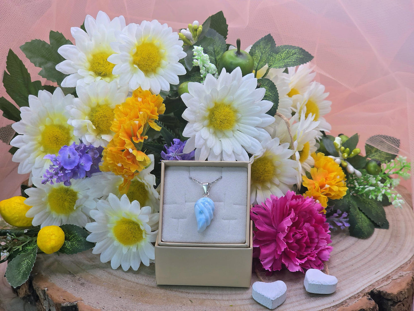 Ciondolo aluccia Larimar pietra naturale