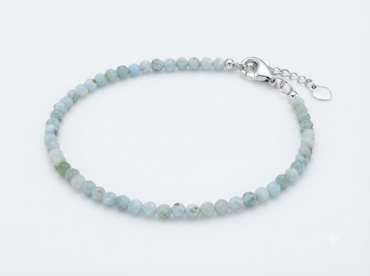 Bracciale 4mm sfaccettato Larimar pietra naturale
