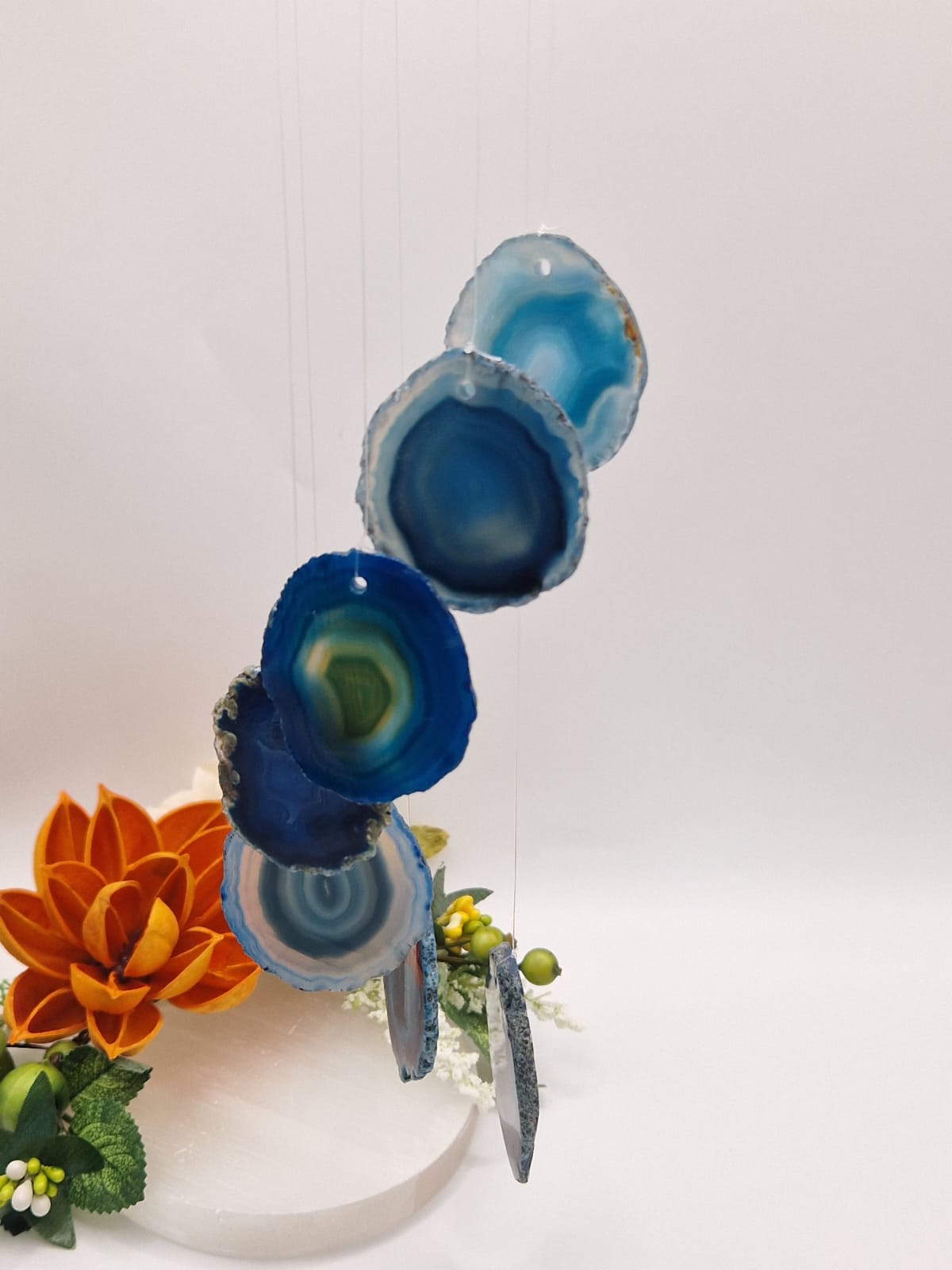 Campane a vento agata blu
