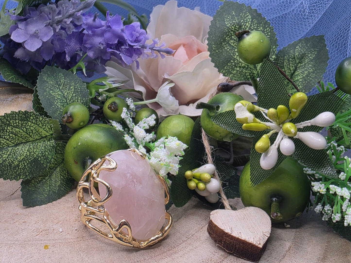 anello quarzo rosa naturale