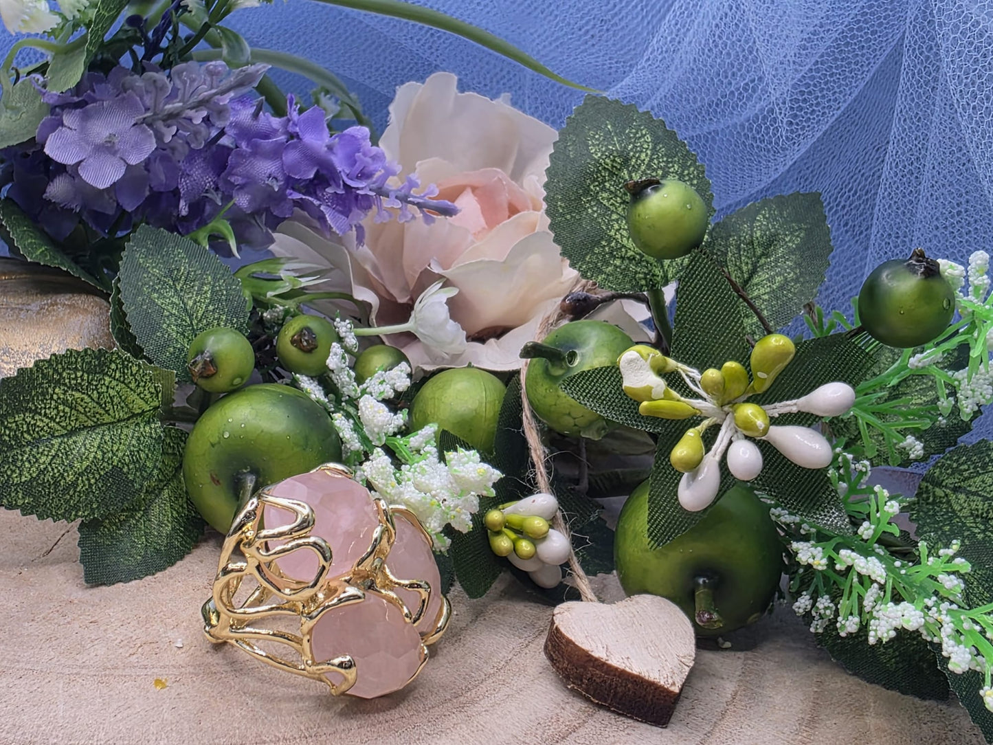 anello quarzo rosa naturale