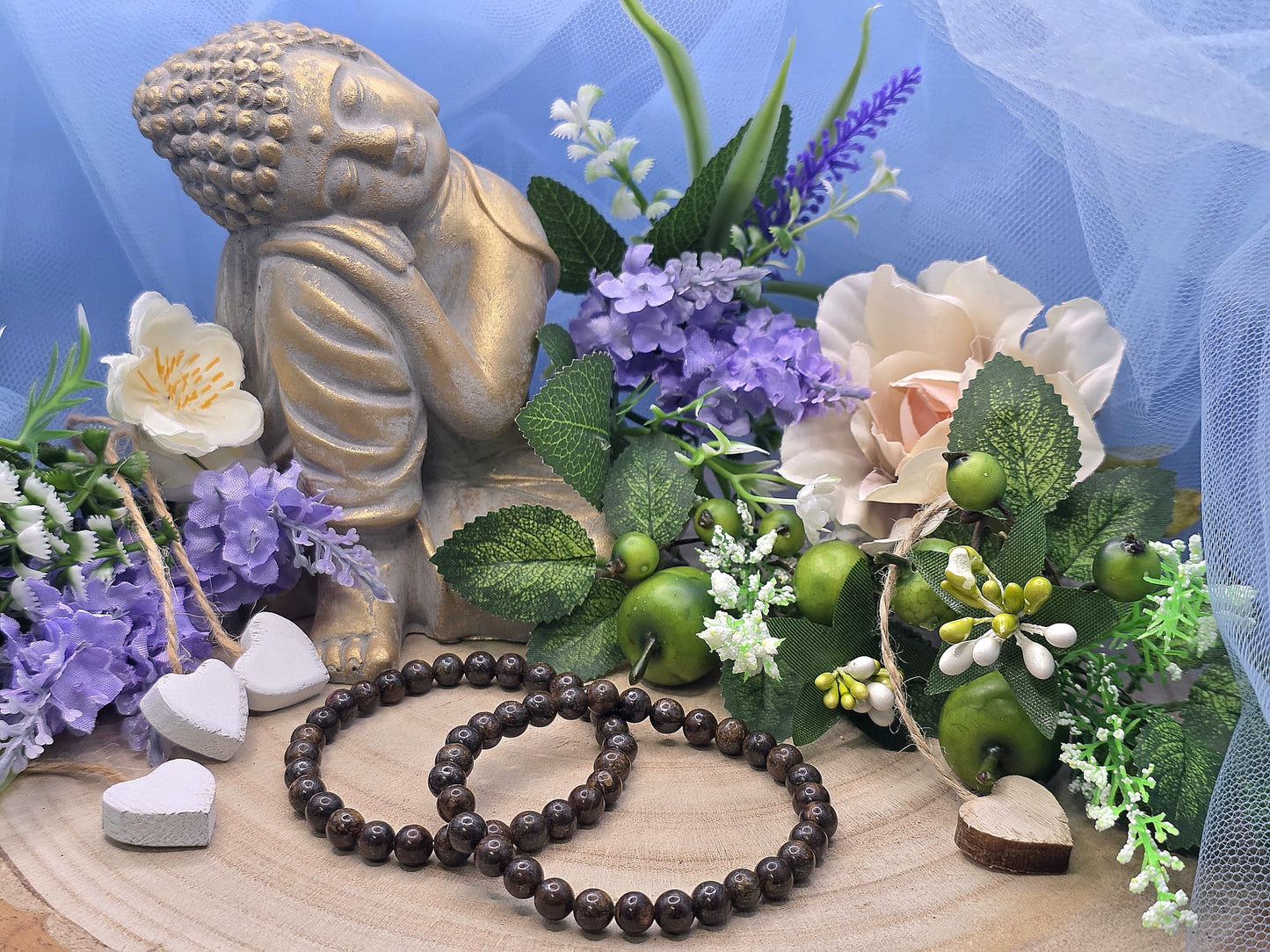 bracciale 6mm Bronzite naturale