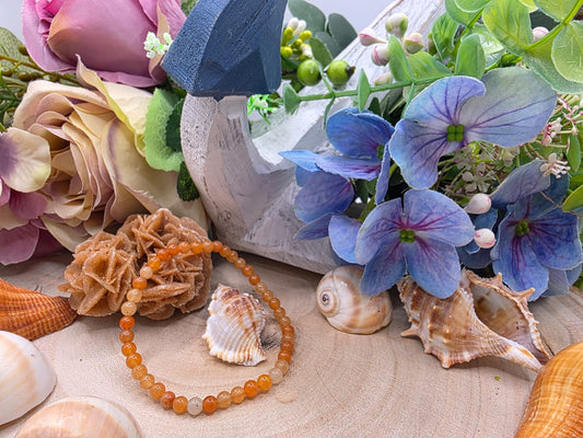 bracciale avventurina arancio naturale