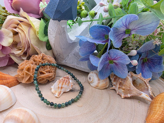 bracciale agata muschiata 4mm naturale