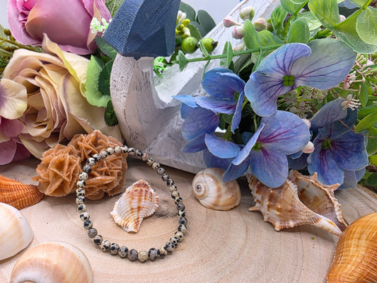 bracciale diaspro dalmata 4mm