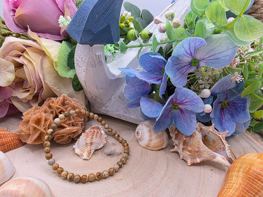 bracciale pietra paesina 4mm naturale