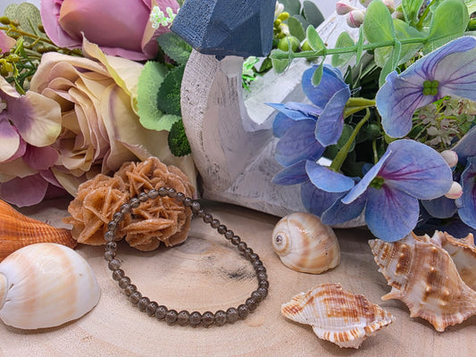 Bracciale quarzo fume 4mm naturale