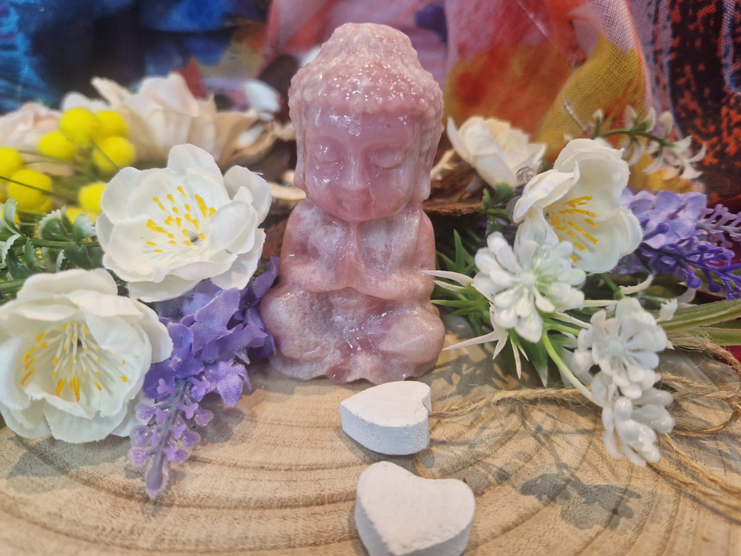 Statua di Buddha in rodonite pietra naturale