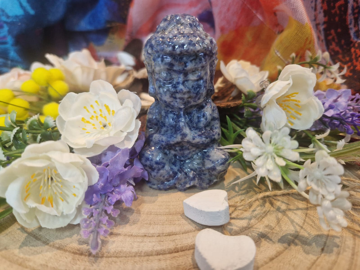 Statua di Buddha in sodalite pietra naturale