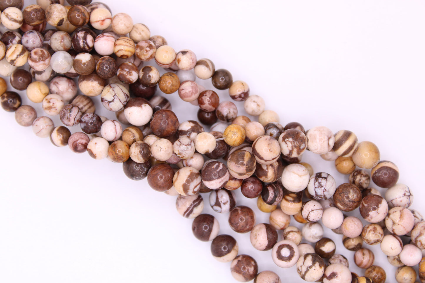 Diaspro Marron-Beige filo tondo liscio pietra naturale