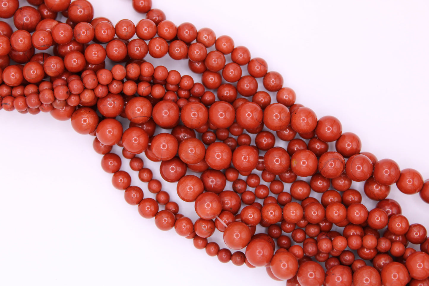 Diaspro Rosso filo di pietra naturale tondo liscio