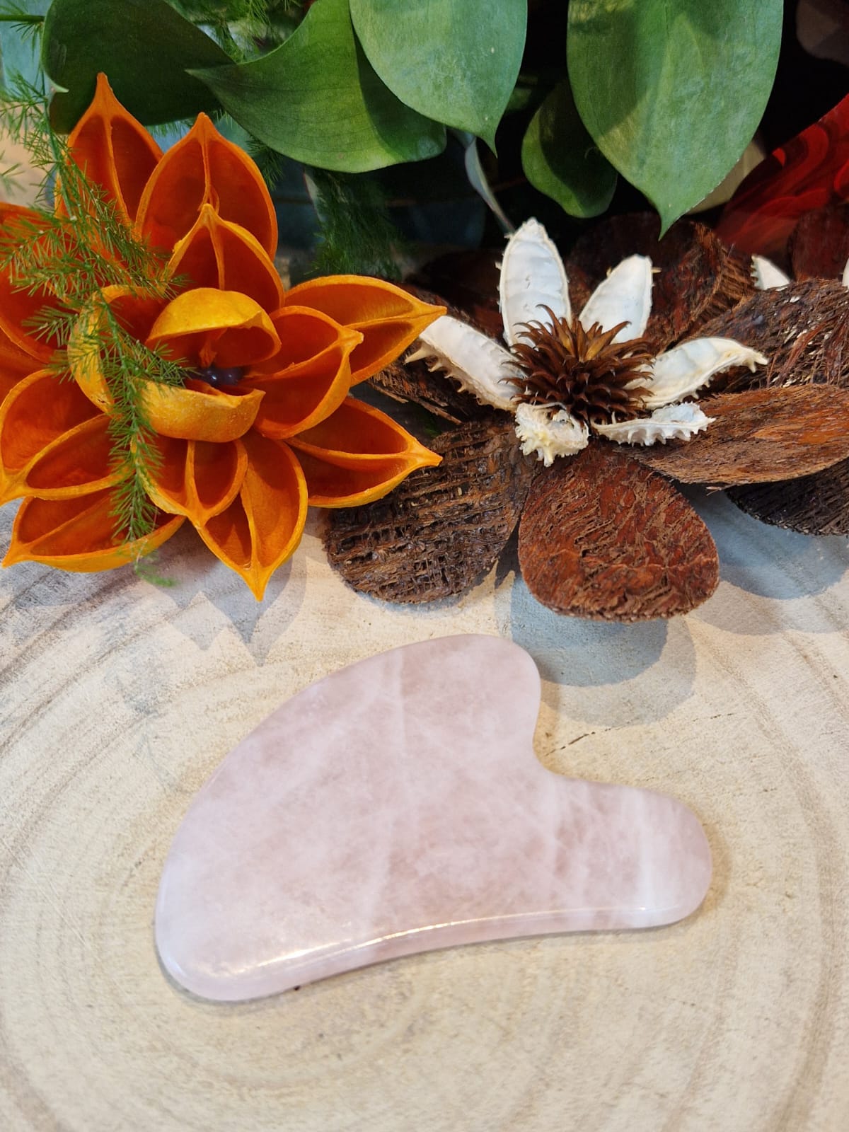 Guasha in quarzo rosa pietra naturale