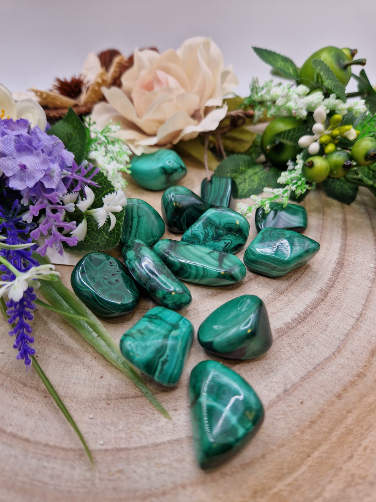 Malachite pietra naturale burattata