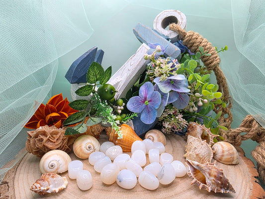 Opale bianco pietra naturale burattata