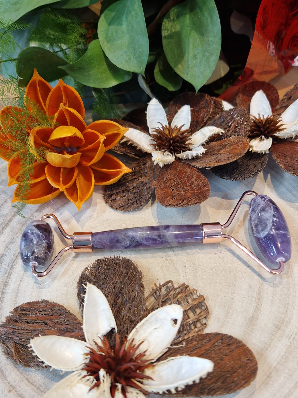 Face roller in pietra naturale ametista