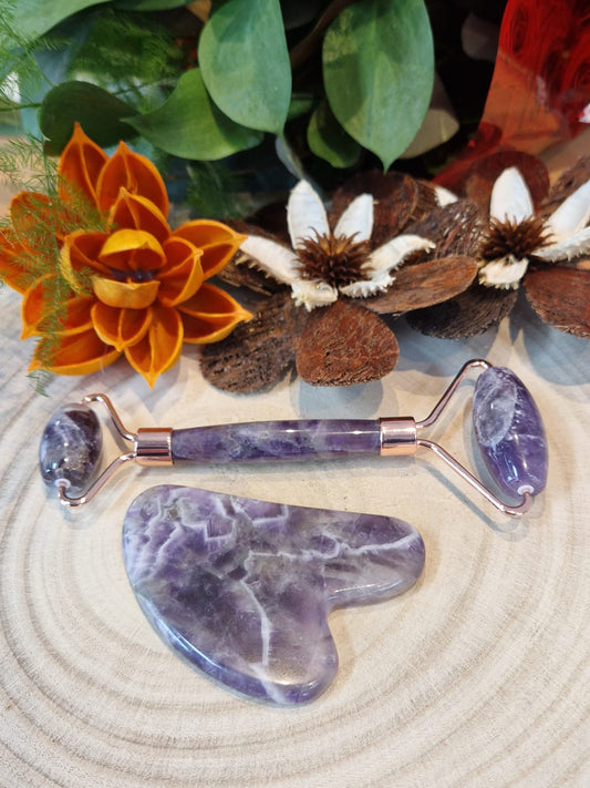 Face roller in pietra naturale ametista