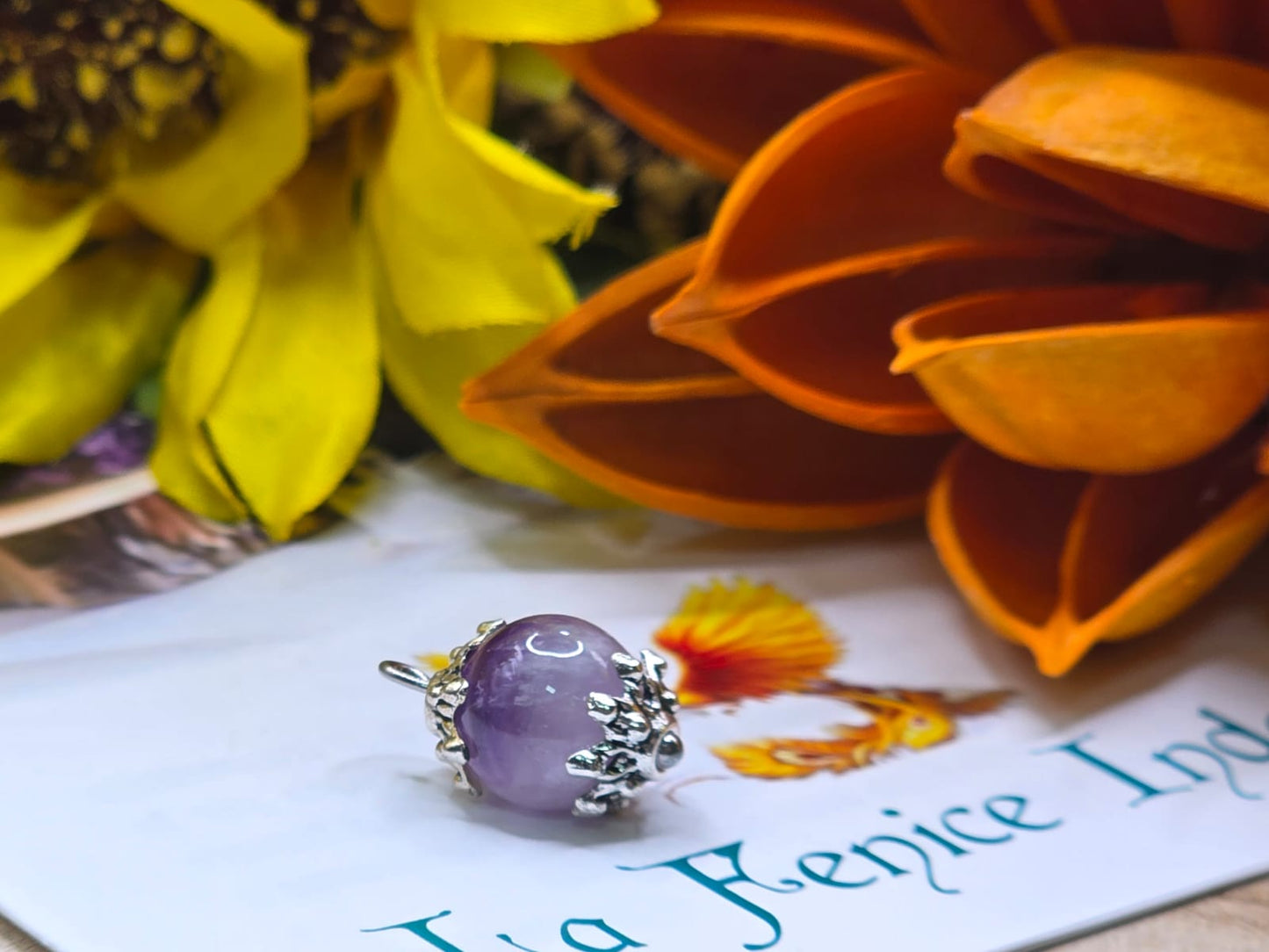 Ciondolo sfera ametista ''Su coccu''