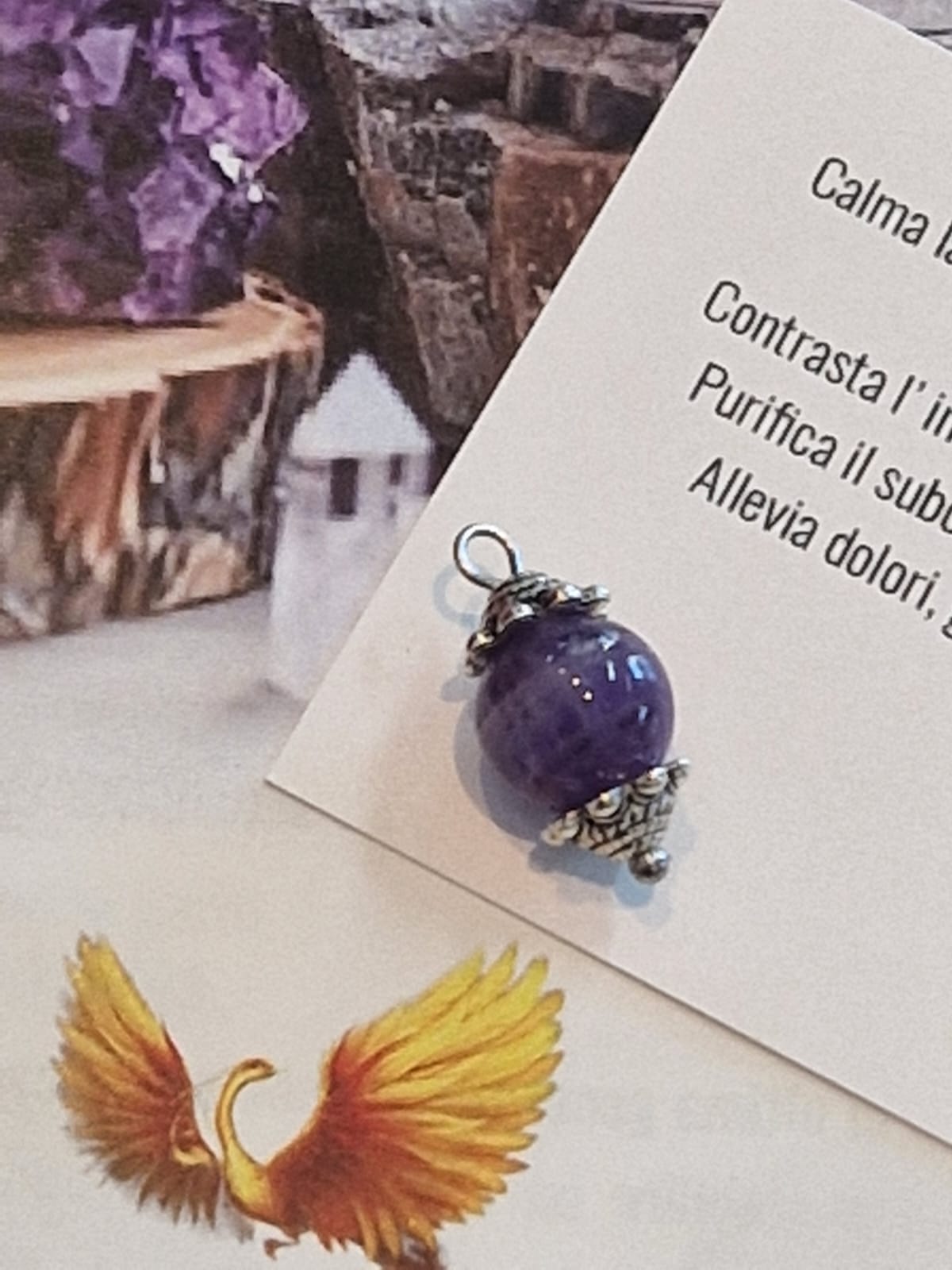 Ciondolo sfera ametista ''Su coccu''
