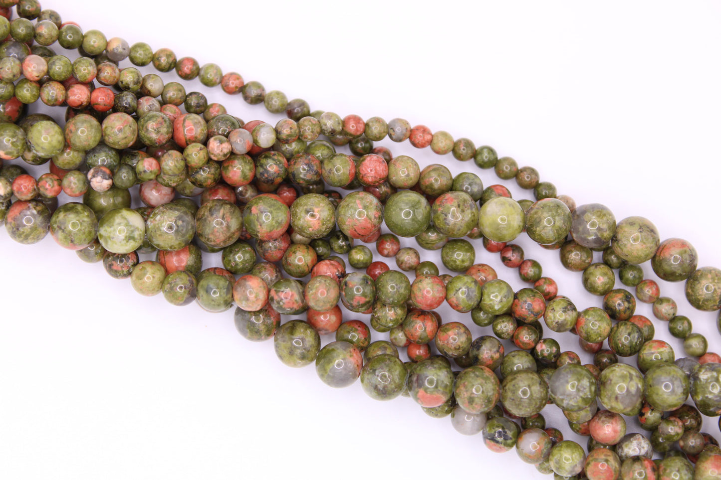 Unakite fili di pietra tondo liscio naturale
