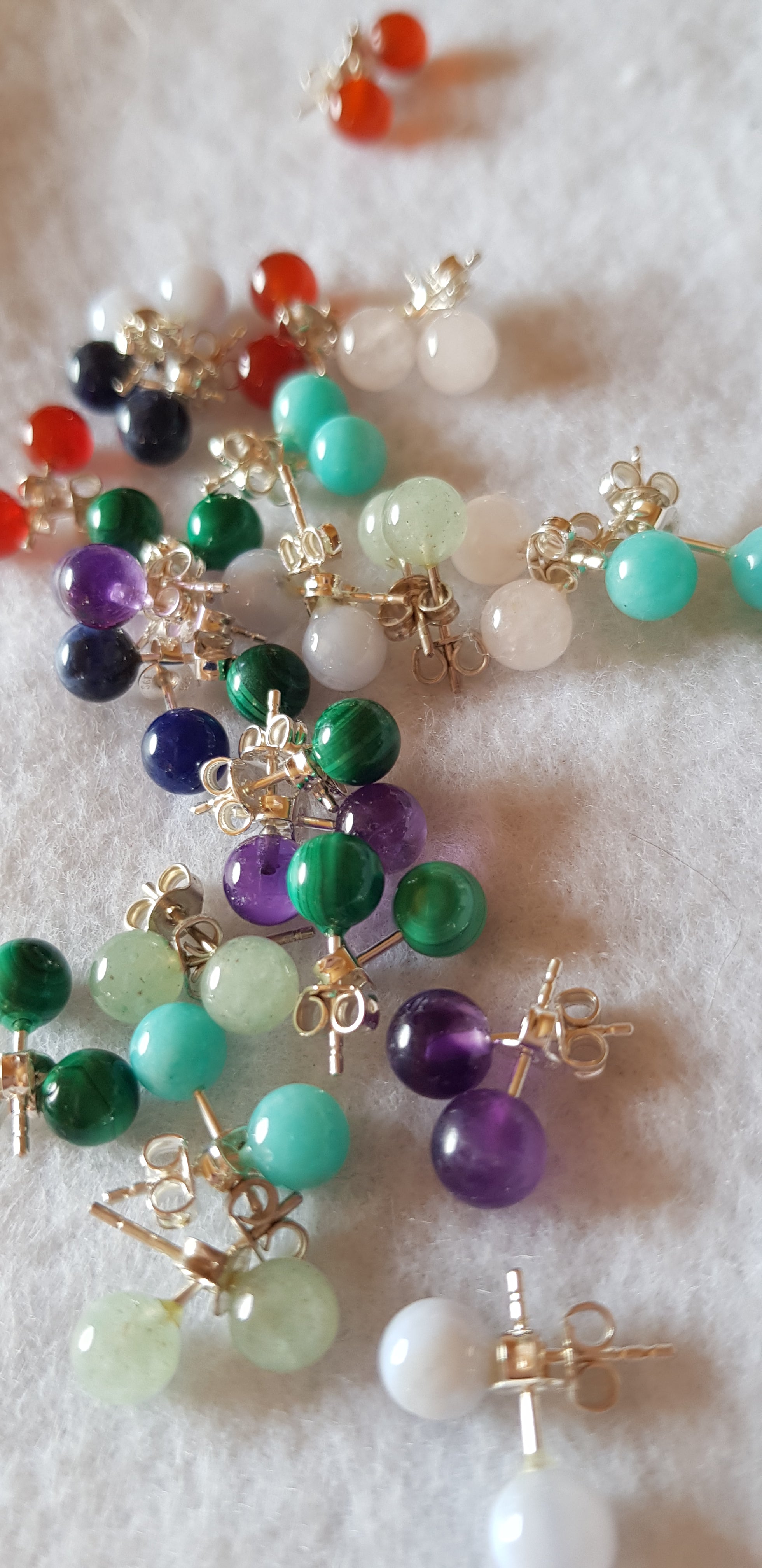 Orecchini Con Perline Di Giada Giadee Naturale Da 10 Mm Gancio Da 18 - Foto 6