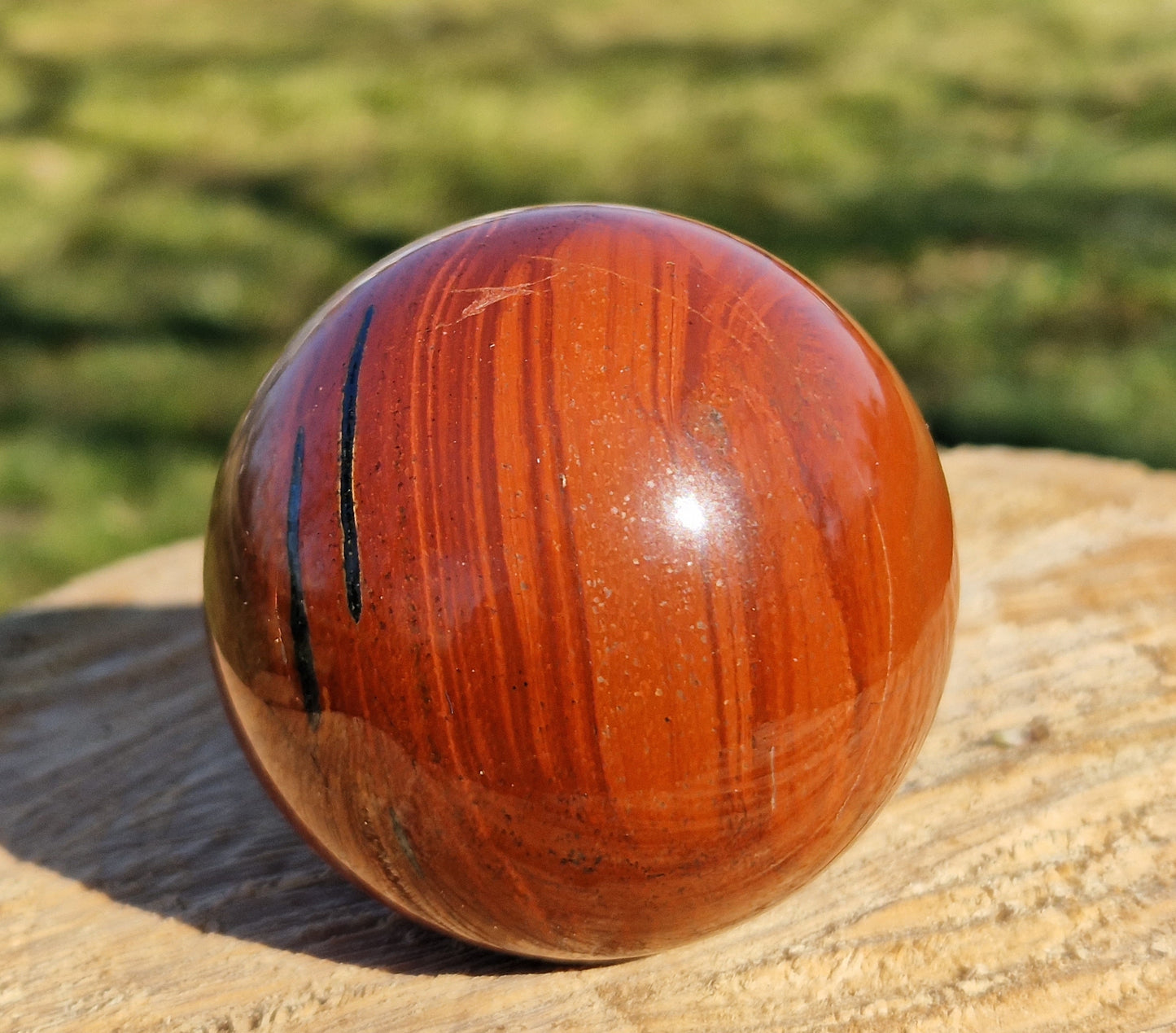 Sfera diaspro rosso 8 cm pietra naturale