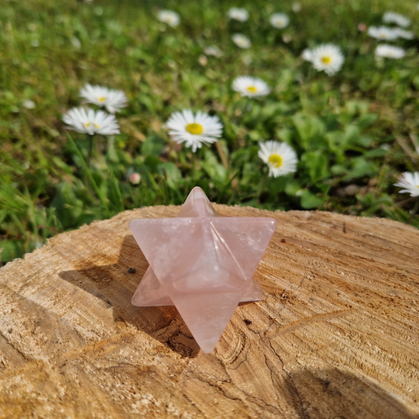 Merkaba 4 cm quarzo rosa pietra naturale