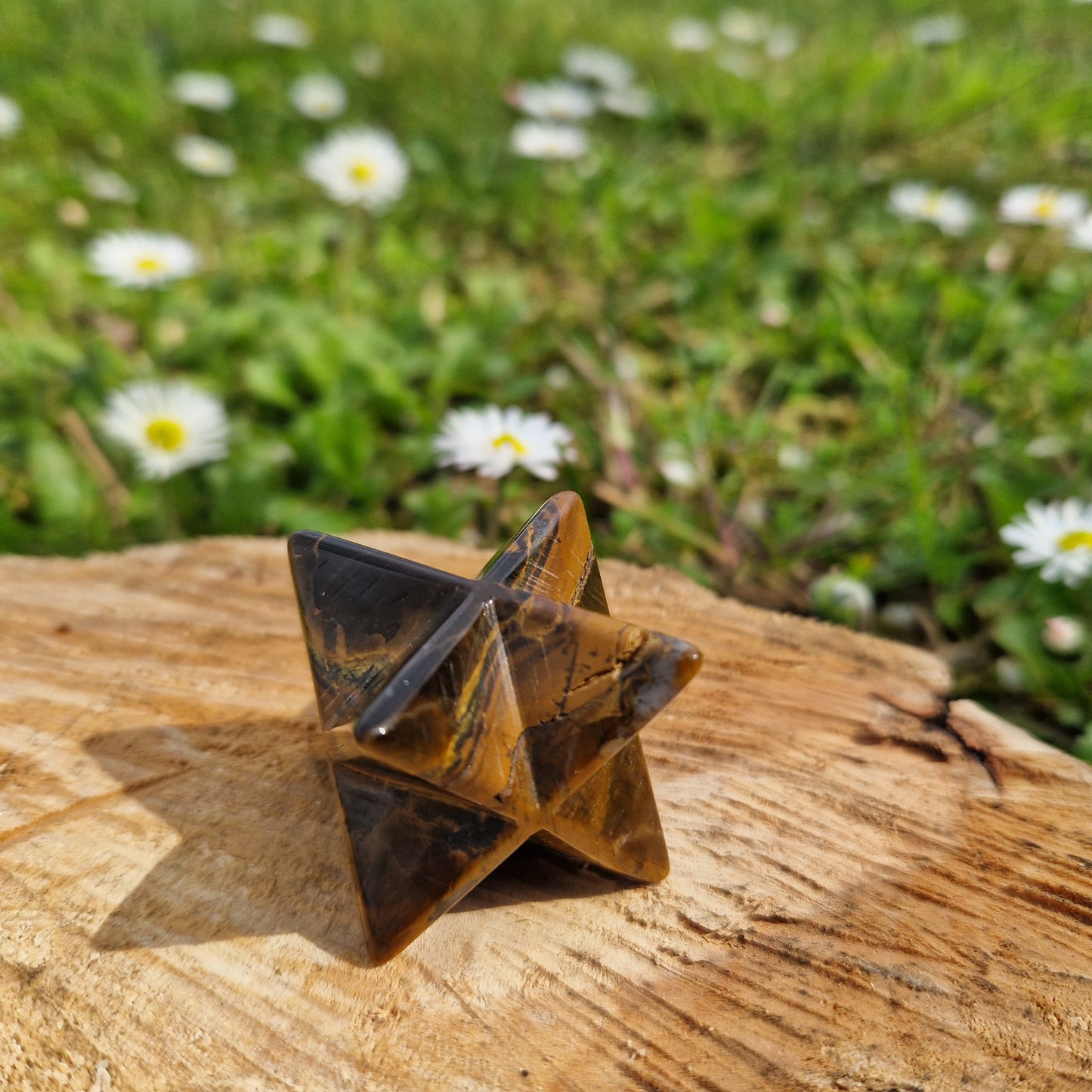 Merkaba 4 cm occhio di tigre pietra naturale