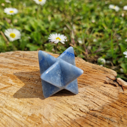 Merkaba 4 cm avventurina blu pietra naturale