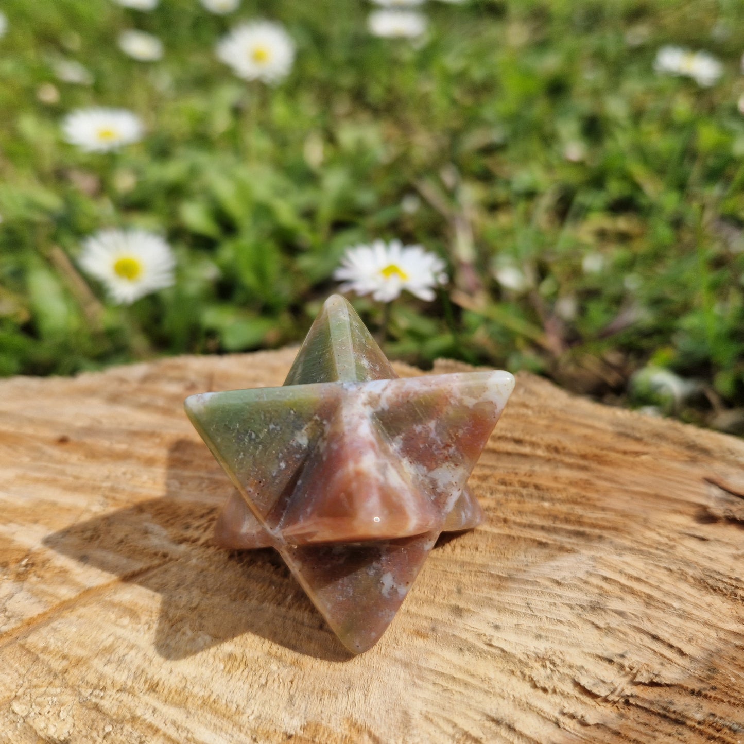 Merkaba 4 cm agata muschiata pietra naturale