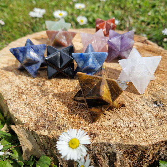 Merkaba 4 cm avventurina blu pietra naturale