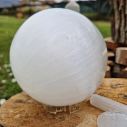 Sfera Selenite 10 cm pietra naturale